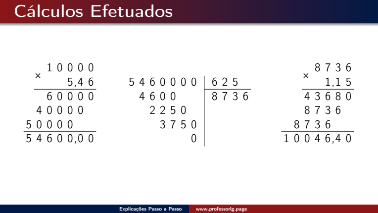 Passo a passo dos cálculos manuais de multiplicação e divisão para conversão cambial entre Dólar, Real e Euro. Questão 76 FEMPAR Medicina.